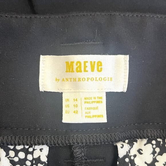 Anthropologie Maeve Naomi Ponte Wide-Leg Flare Pants Black Size 10 - Picture 4 of 5